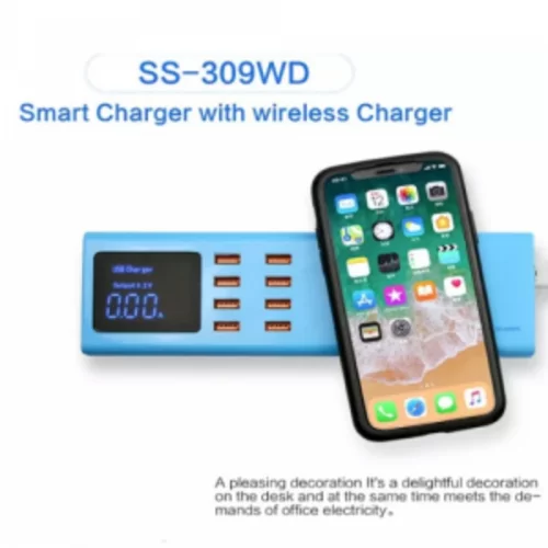 QUICK 8 PORT USB CHARGER WITH WIRELESS CHARGING – SUNSHINE SS-309WD