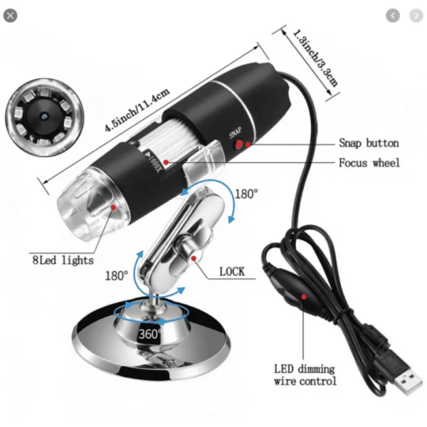 Digital Mini Microscope USB 2.0 with 8 LED